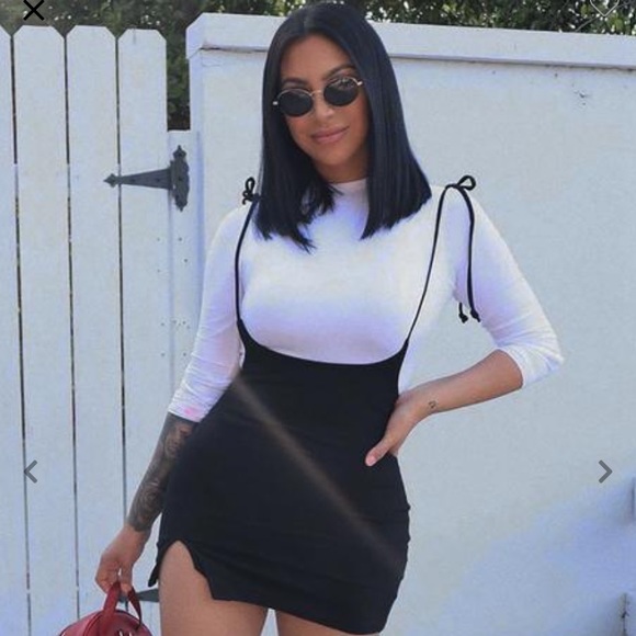 fashion nova suspender skirt